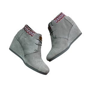 Toms Desert Hidden Wedge Size 7 Aztec Print Ankle Bootie Shoe